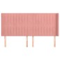 vidaXL Kopfteil mit Ohren Rosa 163x16x118/128 cm Samt