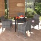 vidaXL 5-tlg. Garten-Essgruppe mit Kissen Poly Rattan Grau vidaXL 5-tlg. Garten-Essgruppe mit Kissen Poly Rattan Grau