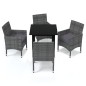 vidaXL 5-tlg. Garten-Essgruppe mit Kissen Poly Rattan Grau vidaXL 5-tlg. Garten-Essgruppe mit Kissen Poly Rattan Grau