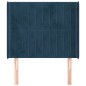 vidaXL Kopfteil mit Ohren Dunkelblau 103x16x118/128 cm Samt