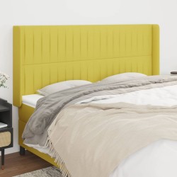 vidaXL Kopfteil mit Ohren Grün 163x16x118/128 cm Stoff
