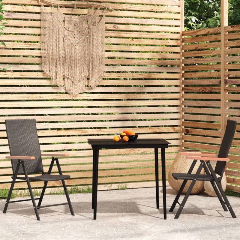 vidaXL 3-tlg. Garten-Essgruppe Schwarz vidaXL 3-tlg. Garten-Essgruppe Schwarz