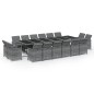 vidaXL 17-tlg. Garten-Essgruppe mit Kissen Poly Rattan Grau vidaXL 17-tlg. Garten-Essgruppe mit Kissen Poly Rattan Grau