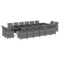 vidaXL 17-tlg. Garten-Essgruppe mit Kissen Poly Rattan Grau vidaXL 17-tlg. Garten-Essgruppe mit Kissen Poly Rattan Grau