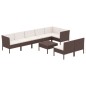 vidaXL 9-tlg. Garten-Lounge-Set mit Auflagen Poly Rattan Braun vidaXL 9-tlg. Garten-Lounge-Set mit Auflagen Poly Rattan Braun