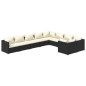vidaXL 9-tlg. Garten-Lounge-Set mit Kissen Poly Rattan Schwarz vidaXL 9-tlg. Garten-Lounge-Set mit Kissen Poly Rattan Schwarz