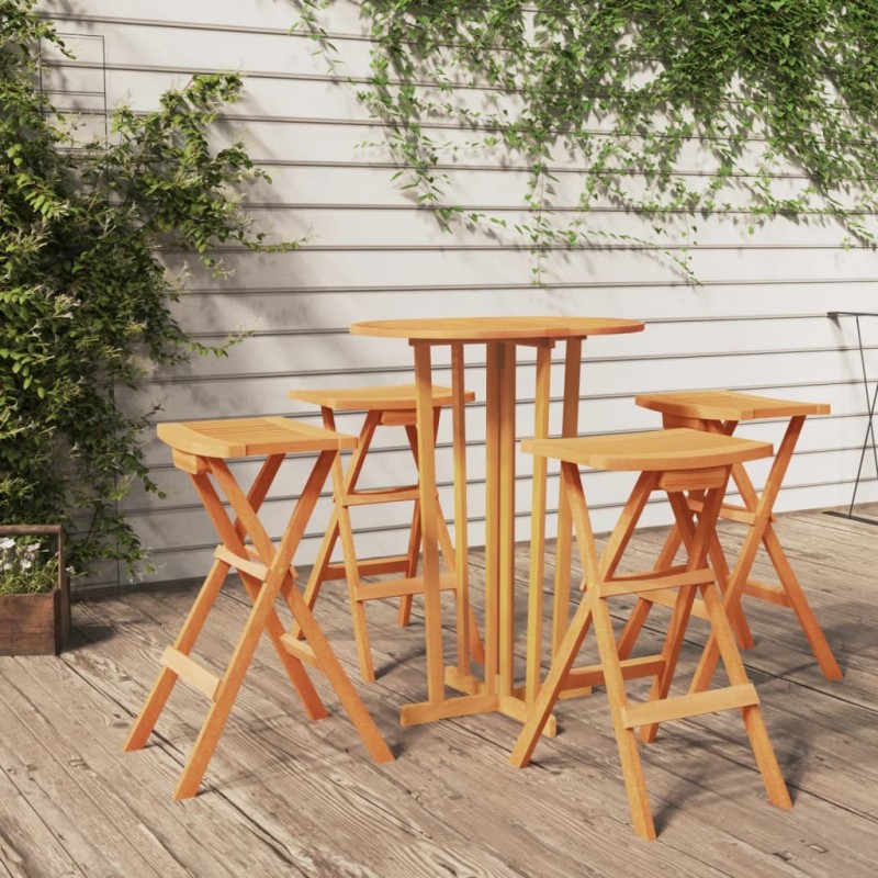 vidaXL 5-tlg. Bar-Set Klappbar Massivholz Teak vidaXL 5-tlg. Bar-Set Klappbar Massivholz Teak