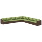 vidaXL 9-tlg. Garten-Lounge-Set mit Kissen Poly Rattan Braun vidaXL 9-tlg. Garten-Lounge-Set mit Kissen Poly Rattan Braun
