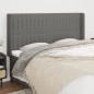 vidaXL Kopfteil mit Ohren Dunkelgrau 183x16x118/128 cm Stoff vidaXL Kopfteil mit Ohren Dunkelgrau 183x16x118/128 cm Stoff