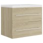 vidaXL Waschbeckenunterschrank Einbaubecken Sonoma-Eiche Holzwerkstoff vidaXL Waschbeckenunterschrank Einbaubecken Sonoma-Eiche Holzwerkstoff