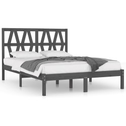 vidaXL Massivholzbett Grau Kiefer 140x190 cm