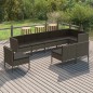vidaXL 9-tlg. Garten-Lounge-Set mit Auflagen Poly Rattan Grau vidaXL 9-tlg. Garten-Lounge-Set mit Auflagen Poly Rattan Grau