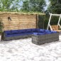 vidaXL 10-tlg. Garten-Lounge-Set mit Kissen Poly Rattan Grau vidaXL 10-tlg. Garten-Lounge-Set mit Kissen Poly Rattan Grau