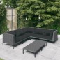 vidaXL 6-tlg. Garten-Lounge-Set mit Kissen Poly Rattan Dunkelgrau vidaXL 6-tlg. Garten-Lounge-Set mit Kissen Poly Rattan Dunkelgrau