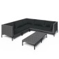 vidaXL 6-tlg. Garten-Lounge-Set mit Kissen Poly Rattan Dunkelgrau vidaXL 6-tlg. Garten-Lounge-Set mit Kissen Poly Rattan Dunkelgrau
