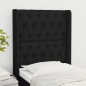 vidaXL Kopfteil mit Ohren Schwarz 83x16x118/128 cm Stoff vidaXL Kopfteil mit Ohren Schwarz 83x16x118/128 cm Stoff