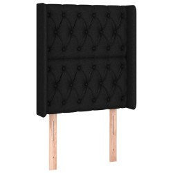 vidaXL Kopfteil mit Ohren Schwarz 83x16x118/128 cm Stoff