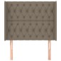 vidaXL Kopfteil mit Ohren Taupe 93x16x118/128 cm Stoff