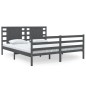 vidaXL Massivholzbett Grau Kiefer 135x190 cm vidaXL Massivholzbett Grau Kiefer 135x190 cm