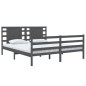 vidaXL Massivholzbett Grau Kiefer 135x190 cm vidaXL Massivholzbett Grau Kiefer 135x190 cm