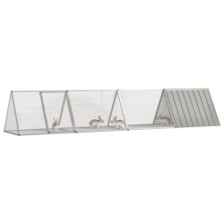 vidaXL Kaninchenkäfig Grau 403,5x80,5x71 cm Verzinkter Stahl