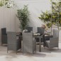 vidaXL 7-tlg. Garten-Essgruppe mit Kissen Poly Rattan Grau vidaXL 7-tlg. Garten-Essgruppe mit Kissen Poly Rattan Grau