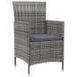 vidaXL 7-tlg. Garten-Essgruppe mit Kissen Poly Rattan Grau vidaXL 7-tlg. Garten-Essgruppe mit Kissen Poly Rattan Grau