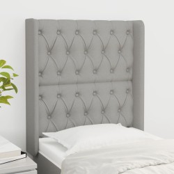 vidaXL Kopfteil mit Ohren Hellgrau 83x16x118/128 cm Stoff