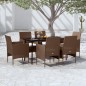 vidaXL 7-tlg. Garten-Essgruppe mit Kissen Braun und Schwarz vidaXL 7-tlg. Garten-Essgruppe mit Kissen Braun und Schwarz