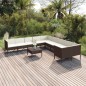 vidaXL 11-tlg. Garten-Lounge-Set mit Auflagen Poly Rattan Braun vidaXL 11-tlg. Garten-Lounge-Set mit Auflagen Poly Rattan Braun