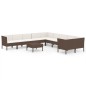 vidaXL 11-tlg. Garten-Lounge-Set mit Auflagen Poly Rattan Braun vidaXL 11-tlg. Garten-Lounge-Set mit Auflagen Poly Rattan Braun