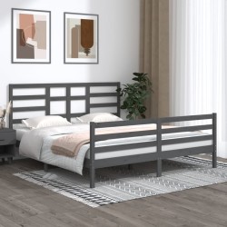vidaXL Massivholzbett Grau 180x200 cm