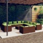 vidaXL 14-tlg. Garten-Lounge-Set mit Kissen Braun Poly Rattan vidaXL 14-tlg. Garten-Lounge-Set mit Kissen Braun Poly Rattan