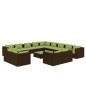 vidaXL 14-tlg. Garten-Lounge-Set mit Kissen Braun Poly Rattan vidaXL 14-tlg. Garten-Lounge-Set mit Kissen Braun Poly Rattan