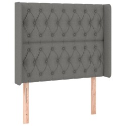 vidaXL Kopfteil mit Ohren Dunkelgrau 103x16x118/128 cm Stoff