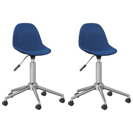 Esszimmerstühle 2 Stk. Drehbar Blau Stoff