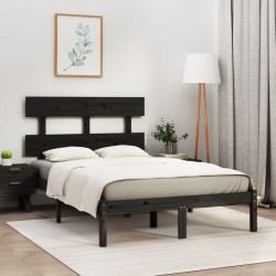 vidaXL Massivholzbett Schwarz 120x200 cm