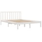 vidaXL Massivholzbett Weiß Kiefer 135x190 cm vidaXL Massivholzbett Weiß Kiefer 135x190 cm