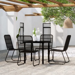 vidaXL 5-tlg. Garten-Essgruppe Schwarz