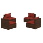 vidaXL 4-tlg. Garten-Lounge-Set mit Auflagen Poly Rattan Braun vidaXL 4-tlg. Garten-Lounge-Set mit Auflagen Poly Rattan Braun