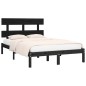 vidaXL Massivholzbett Schwarz 180x200 cm vidaXL Massivholzbett Schwarz 180x200 cm