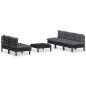 vidaXL 6-tlg. Garten-Lounge-Set mit Anthrazit Kissen Kiefernholz vidaXL 6-tlg. Garten-Lounge-Set mit Anthrazit Kissen Kiefernholz
