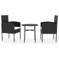 vidaXL 3-tlg. Garten-Essgruppe Poly Rattan Schwarz vidaXL 3-tlg. Garten-Essgruppe Poly Rattan Schwarz