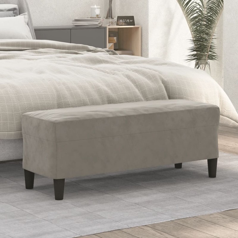 vidaXL Sitzbank Hellgrau 100x35x41 cm Samt vidaXL Sitzbank Hellgrau 100x35x41 cm Samt