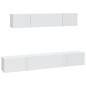 vidaXL 4-tlg. TV-Schrank-Set Hochglanz-Weiß Holzwerkstoff