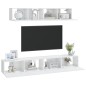 vidaXL 4-tlg. TV-Schrank-Set Hochglanz-Weiß Holzwerkstoff