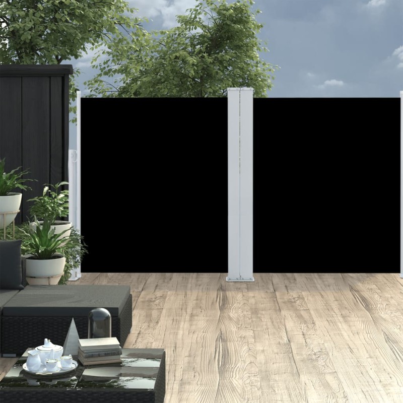 vidaXL Seitenmarkise Ausziehbar Schwarz 140x600 cm vidaXL Seitenmarkise Ausziehbar Schwarz 140x600 cm