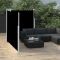 vidaXL Seitenmarkise Ausziehbar Schwarz 140x600 cm vidaXL Seitenmarkise Ausziehbar Schwarz 140x600 cm