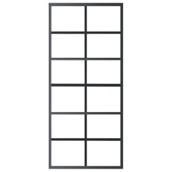 vidaXL Schiebetür ESG-Glas und Aluminium 90x205 cm Schwarz