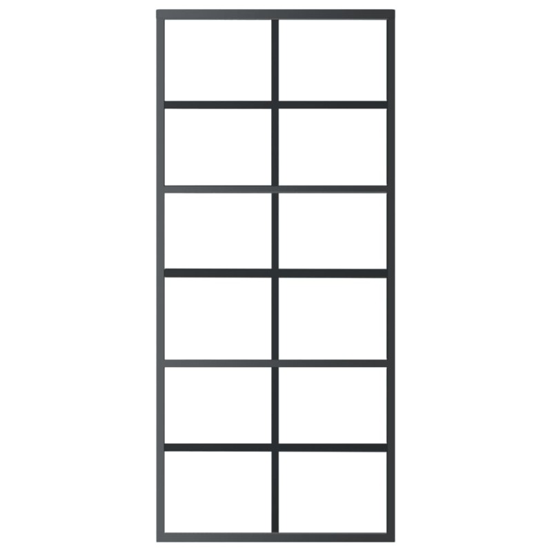 vidaXL Schiebetür ESG-Glas und Aluminium 90x205 cm Schwarz vidaXL Schiebetür ESG-Glas und Aluminium 90x205 cm Schwarz